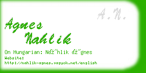 agnes nahlik business card